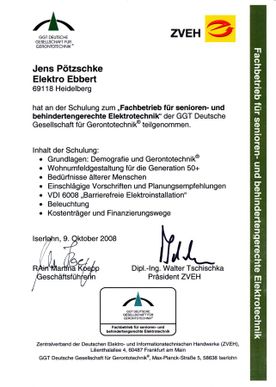Senioren-undbehindertengerechte Elektrotechnik
